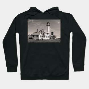 Whitefish Point Lighthouse - Sepia/Black & White Hoodie